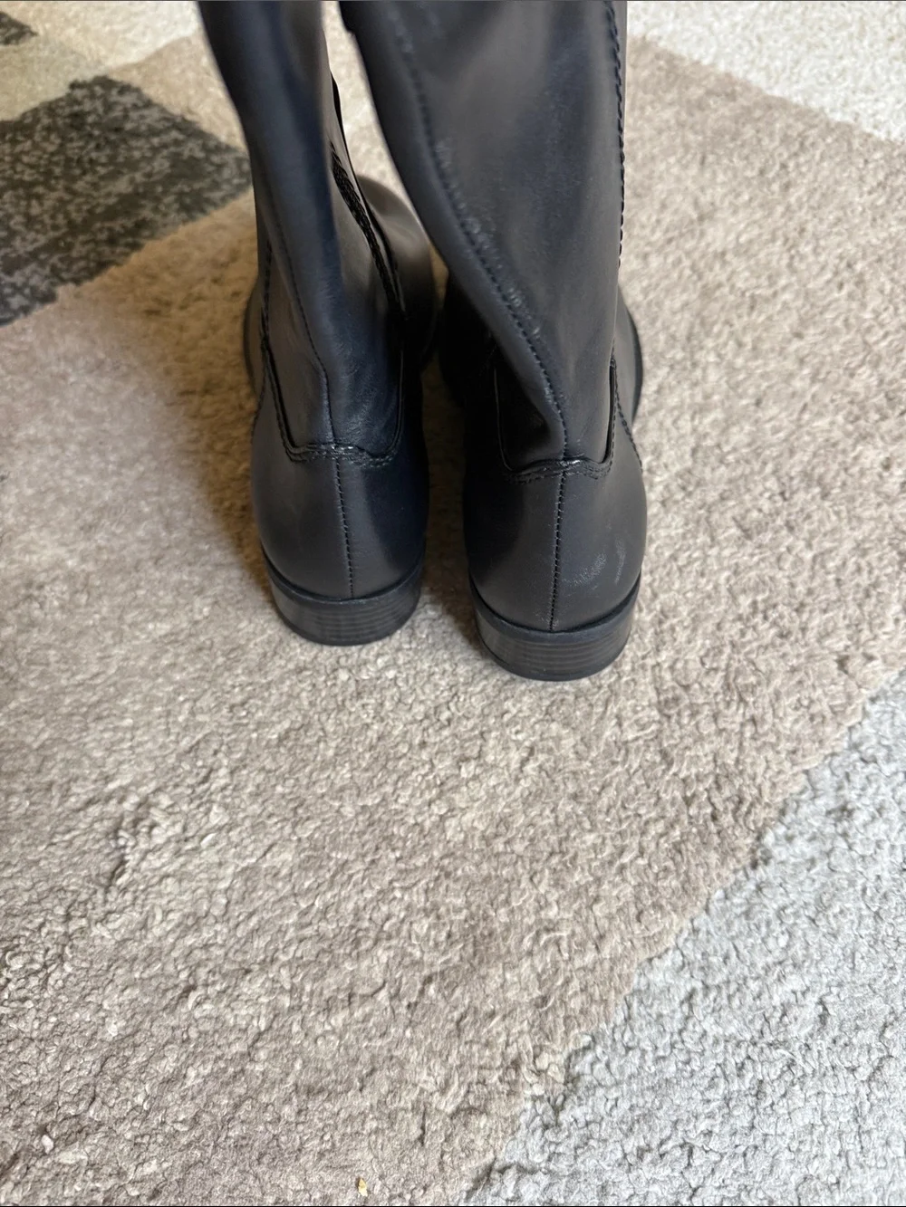INC International Concepts Fawne Black Leather Knee High Riding Boots- Size 8